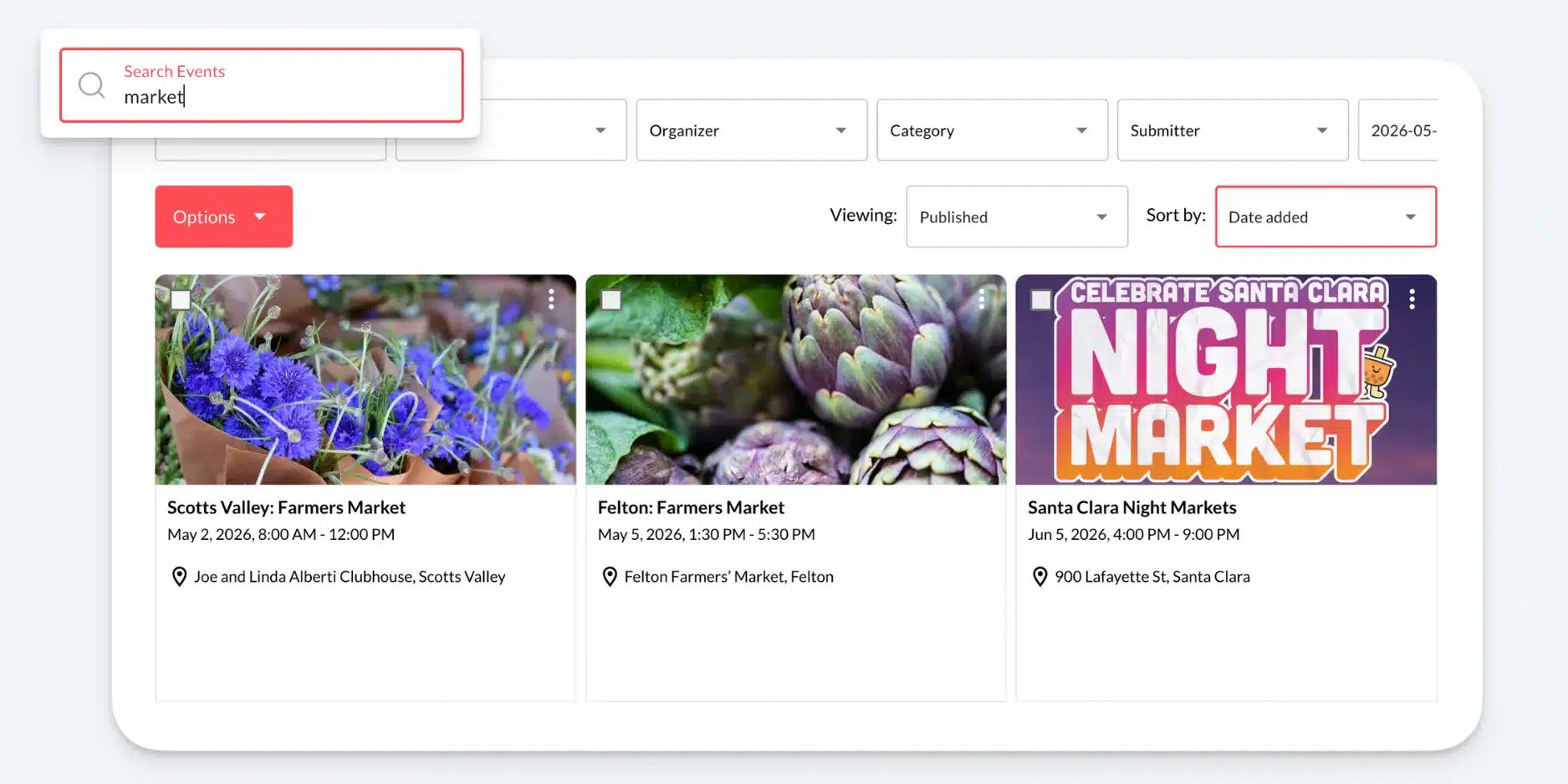 New Events Management Features